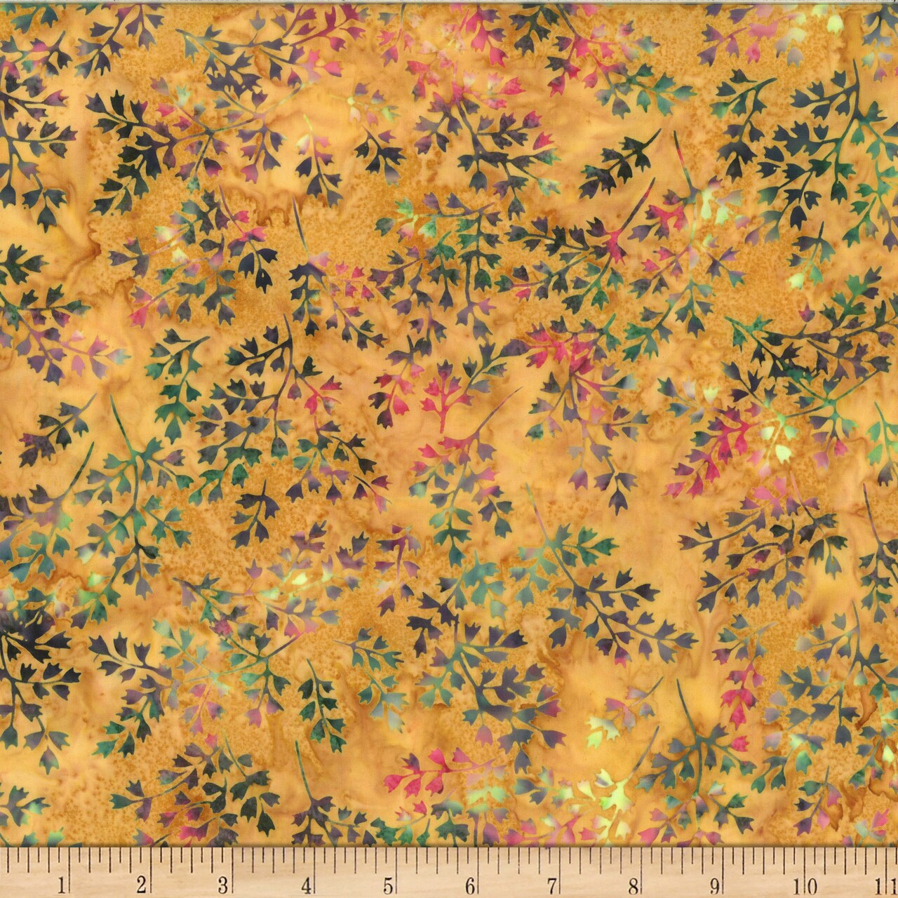 Fabric Hoffman Dijon Winter Leafy Night Sky Bali Batiks by the Quarter Yard X2619-432